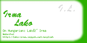 irma lako business card